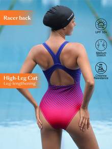 Swim Nautrix 女士渐变印花连体泳衣，适合海滩度假 - 彩色 - 查看 2