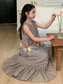 Dazy Kids Tween Girls Fall Dress - Khaki - View 6