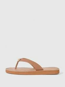 HighSole Flip-Flops Damenbekleidung 2026 Sommer Neu Modisch Vielseitig Flache Rutschfeste Weiche Sohle Strand Kühle Pantoffeln - Braun - Übersicht 2