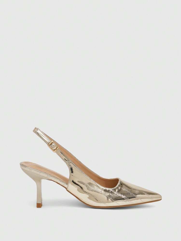 CUCCOO SZL Women's Pointed Toe Buckle Design Fashionable Elegant High Heel Pumps