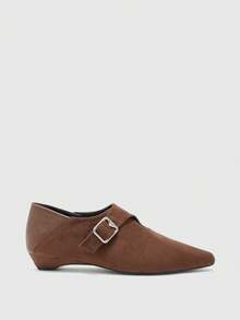 CUCCOO BIZCHIC French Retro Square Toe High Vamp Lace-Up Shoes Women's Spring New Leather Thick Heel Grandma Shoes Commuting Versatile Small Leather Shoes Spring Shoes - Coffee Brown - View 7