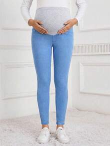Quần jean bầu màu trơn kiểu dáng thường ngày - Rửa trung bình - Xem 8