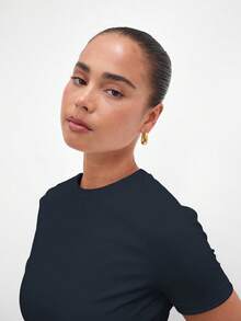 MUSERA ESSENTIALS Áo thun mềm mại, thoải mái, thích hợp cho kỳ nghỉ, du lịch, trở lại trường học, thanh lịch cho mùa xuân hè. - Màu xanh hải quân - Xem 5