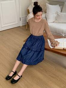 Dazy Kids Tween Girls Denim Princess Skirt, Skirt - Blue - View 6