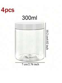 Bộ 4 chai nhựa đựng đồ đường kính 7cm có nắp đậy - Chai đựng sơn, hộp đựng kem dưỡng da & mặt nạ, hũ đựng kem dưỡng mắt & kem dưỡng da mặt, chai mẫu PET miệng rộng trong suốt, hộp đựng mỹ phẩm có thể tái sử dụng. - trắng - Xem 14