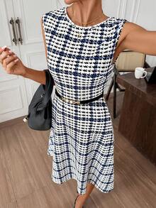 Editum 女士夏季穿搭 优雅纯黑色针织腰部A字短袖休闲舒适春夏小黑裙 格纹连衣裙 猫眼方格连衣裙 西部风连衣裙 格子连衣裙 时尚连衣裙 女士优雅连衣裙 女士连衣裙 优雅经典女士连衣裙 正式场合穿着 惊艳连衣裙 女士休闲连衣裙 优雅高贵女士办公室连衣裙 女士节日穿搭 - 彩色 - 查看 7