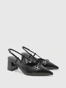 CUCCOO BIZCHIC Sandalias de tacón alto versátiles con talón grueso para damas - Negro - Ver 2