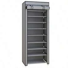 10 Layer Shoe Rack, 9 Compartments With Dust Cover, Shoe Rack Storage And Organization Rack - Multicolor - View 4