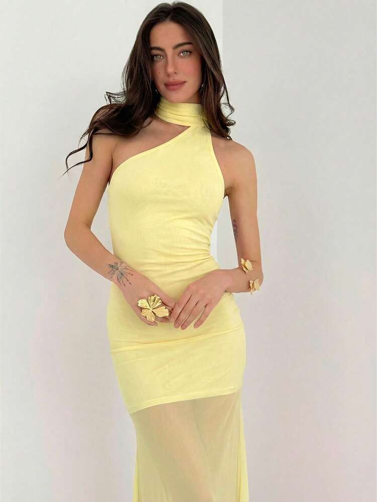 Aloruh Đầm ôm dáng thanh lịch hở lưng cổ yếm dành cho nữ, thích hợp cho mùa hè. - Nhiều màu - Xem 9