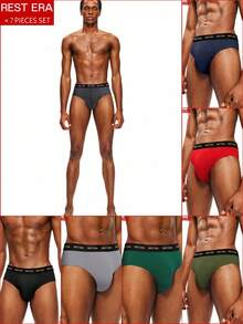 7件套男士时尚字母印花三角裤 - 彩色 - 查看 1