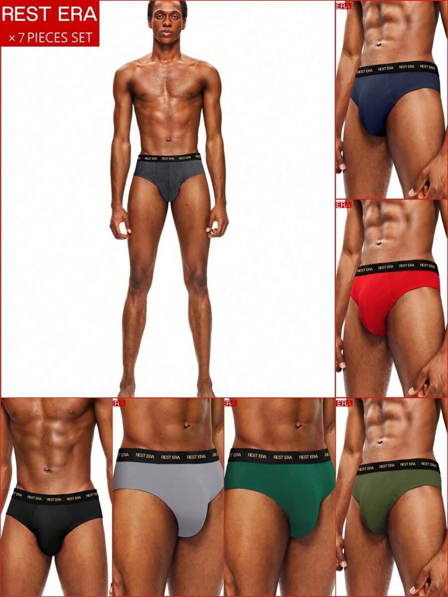 7件套男士时尚字母印花三角裤 - 彩色 - 查看 1