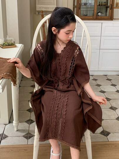 DAZY Tween Girls Patchwork Design Dress, Fall