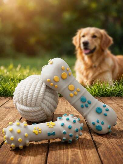 PETSIN 1个宠物金毛犬玩具，橡胶骨头，耐咬磨牙玩具，可供狗狗玩耍