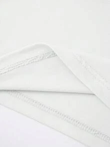 Resyla 常规版型圆领撞色滚边字母贴片T恤 - 白色 - 查看 3