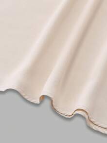 GlowEve 女士浅杏色撞色刺绣腰部A字连衣裙，魅力优雅甜美可爱，适合日常、度假、通勤、约会等各种场合，法式街头复古百搭春夏新款浅杏色无袖中长连衣裙 - 杏色 - 查看 5