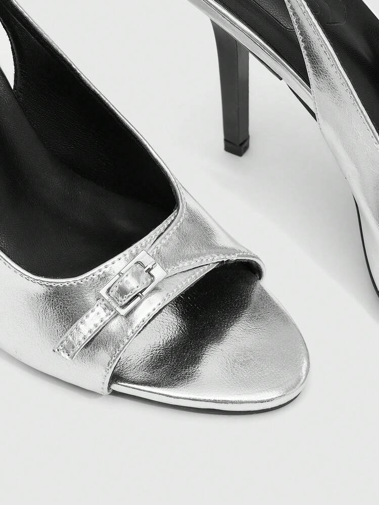 CUCCOO SZL Women's Buckle Design Fashion Daily Wear High Heel Sandals Prom Heels