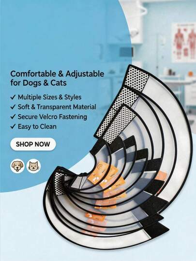 PETSIN 1PC Elizabeth Circle Pet Head Cover Protective Shield Dog Beauty Cover Bathing Dog And Cat Scratch Prevention Elizabeth Circle