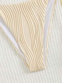 Swim Vcay Áo tắm Tankini đi biển dành cho nữ, chất liệu đặc biệt. - Màu be - Xem 3