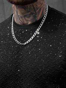 SLATEMANN 男士两件套T恤短裤套装，圆领设计，时尚男士夏季两件套服装，男士夏季服装，男士T恤套装，男士两件套搭配，男士两件套 - 黑色 - 查看 4