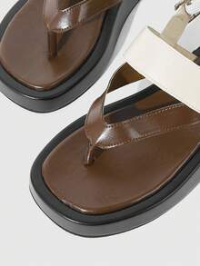 HighSole Giày đế xuồng và sandal đế cao dành cho nữ - màu nâu - Xem 5