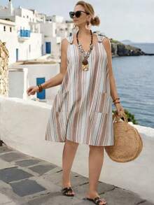 Parysyn 女士大码梭织休闲夏季连衣裙 - 彩色 - 查看 7