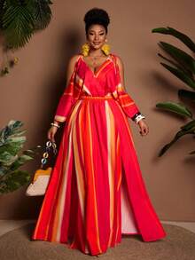 Maweii Đầm không tay in hoa dành cho nữ cỡ lớn, thắt eo, gợi cảm và phù hợp cho kỳ nghỉ. - Nhiều màu - Xem 1