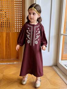 DAZY Girls (Toddler) Casual Dress, Autumn - Burgundy - View 6