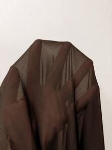 GlowEve 咖啡棕色无袖褶皱薄纱休闲宽松女式衬衫 - 咖啡棕 - 查看 5