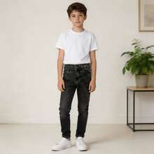 Pantalón Vaquero Para Niño Skinny - Azul lavado oscuro - Ver 1