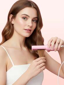 Teckwe Máy uốn tóc mini không dây USB, máy duỗi và uốn tóc nhỏ gọn tiện dụng khi đi du lịch, lớp phủ gốm, làm nóng nhanh, thích hợp cho tóc ngắn, tóc mái, tóc giả, tóc nối, nguồn điện USB-C. - Nhiều màu - Xem 6