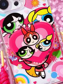 THE POWERPUFF GIRLS X SHEIN 可爱透明手机壳，适用于 11-17 Pro Max，带手机壳挂钩，多功能可拆卸防丢肩带斜挎手机链，配件肩带手机壳徒步带手机绳 - 淺粉色 - 查看 9