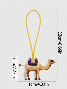 SHECARRY 1pc Fashionable Handmade Beaded Camel Pendant With A Camel Decor Hanging Rope. - Multicolor 5 - View 2