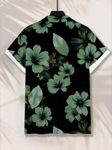 Manfinity RSRT Áo sơ mi cổ bẻ in hoa dành cho nam cỡ lớn, thích hợp cho kỳ nghỉ. - Nhiều màu - Xem 2