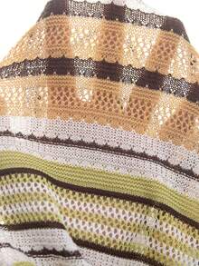 RONVEXI 男士条纹极简圆领短袖针织上衣 - 彩色 - 查看 11