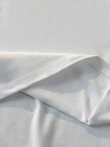 Manfinity EZcore Camiseta de manga corta holgada de talla grande para hombre con estampado de lema de estilo casual de calle, para el verano - Blanco - Ver 5