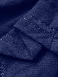 Dazy Plus Quần ngủ ống đứng dáng rộng, cạp chun, có dây rút, màu trơn dành cho nữ cỡ lớn. - Màu xanh hải quân - Xem 3