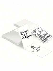 100/ 200PCS White Thermal Shipping Label Paper 4X6 Inches Compatible With Label Printer For Packaging Mailing Business Home Office Use Multipurpose Sticker Adhesive Paper Holiday - White - View 9