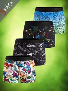 SHEIN 4PCS Tween Boys Undershirt - Multicolor - View 1