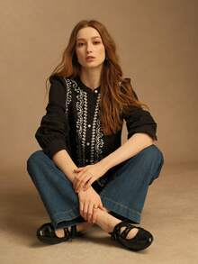 Rosivie Women's Lace-Up Design Casual Flat Shoes, Versatile For Daily Wear - Black - View 6