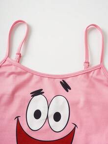 SpongeBob SquarePants | SHEIN Bộ đồ ngủ nữ gồm áo hai dây và quần short. - Nhiều màu - Xem 4