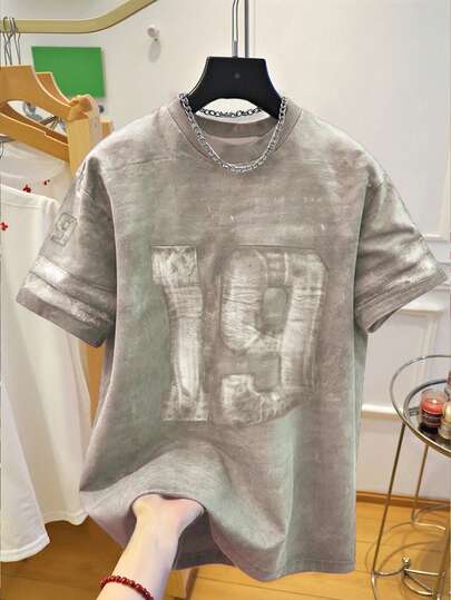 Manfinity Dauomo Streetwear Tops,Streetwear Men,Men Top,Men T-Shirt,Fall/Winter Men Clothes,Trending Now, Fashion Tops Shirts,Aesthetic T-Shirt,Casual Minimalist Fashion Top,