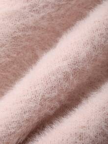 FRIFUL Áo dệt kim tay ngắn thắt nơ phía trước khoét lỗ dành cho nữ - Hồng - Xem 7