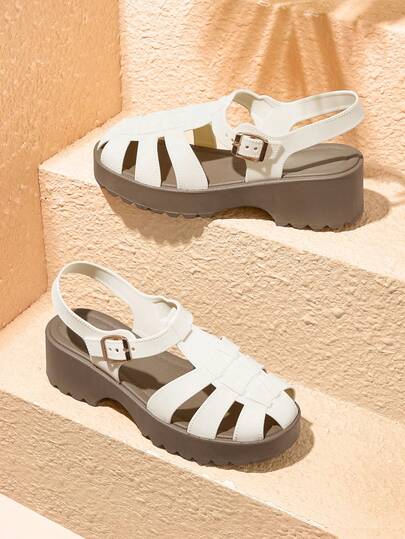HighSole Giày nữ thời trang, sandal đế xuồng, thích hợp cho mùa hè