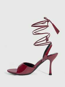 CUCCOO SZL Women's High Heel Sandals - Burgundy - View 4