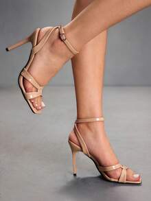 CUCCOO SZL Kvinnors klackade sandaler - Spegel aprikos - Visa 8