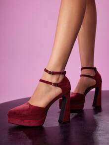 CUCCOO LuxiPop Women's Platform Water Platform High Heels - Burgundy - View 4