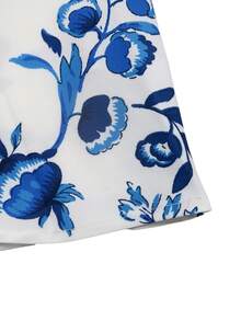 GlowEve Women's Vacation Casual Floral Print Backless Halter Dress - Blue - View 3