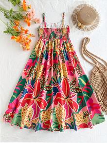 Travachic KIDS Tween Girls' Floral Print Sleeveless Dress, Casual Vacation Style,Kids - Multicolor - View 9