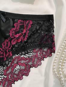 女士优雅性感蕾丝拼接内裤 - 彩色 - 查看 9