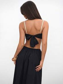 Aloruh Women's Fashionable Backless Camisole Maxi Dress, Summer - Multicolor - View 2